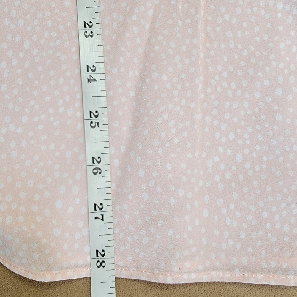 Banana Republic Pink White Dotted V-Neck Tank Size Large EUC - Picture 7 of 7